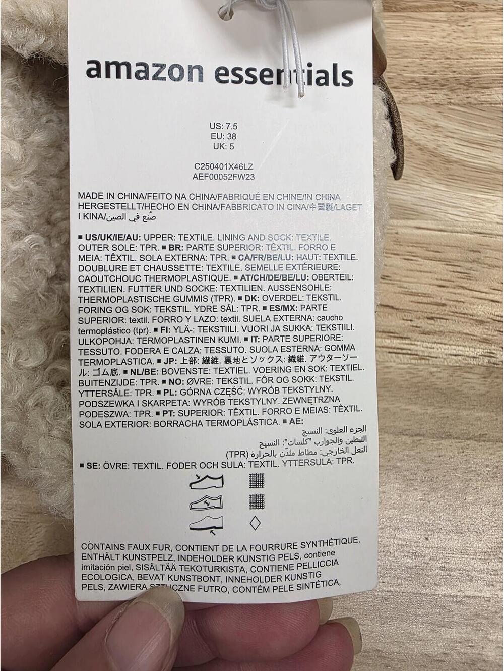Amazon Essentials Backless Shearling Memory Foam Mule Ivory Tan Women’s 7.5 - Picture 7 of 10
